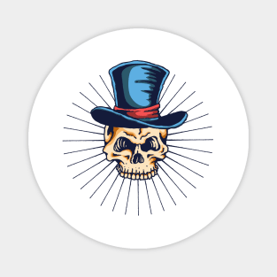 Skull with a top hat Magnet